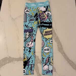 Stronger Ice Cream Collection PopArt Activewear Leggings Womens Small Blue Multi